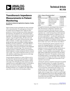 Technical Article Transthoracic Impedance Measurements in Patient Monitoring
