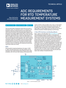 ADC REQUIREMENTS FOR RTD TEMPERATURE MEASUREMENT SYSTEMS TECHNICAL ARTICLE
