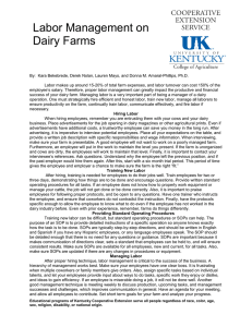 Labor Management on Dairy Farms