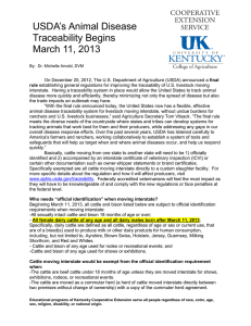 USDA’s Animal Disease Traceability Begins March 11, 2013