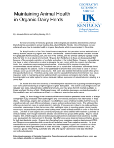 Maintaining Animal Health in Organic Dairy Herds