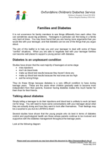 Families and Diabetes Oxfordshire Children’s Diabetes Service