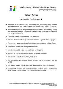 Oxfordshire Children’s Diabetes Service  Holiday Advice  Consider The Following 