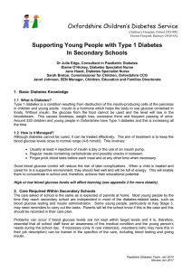 Oxfordshire Children’s Diabetes Service Supporting Young People with Type 1 Diabetes