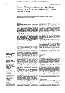 Saethre-Chotzen balanced families syndrome