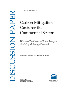 DISCUSSION PAPER Carbon Mitigation Costs for the