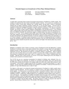 Potential Impacts on Groundwater of Pure-Phase Methanol Releases