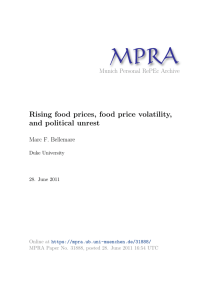 MPRA Rising food prices, food price volatility, and political unrest