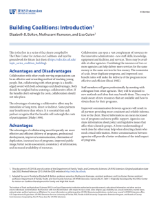 Building Coalitions: Introduction Elizabeth B. Bolton, Muthusami Kumaran, and Lisa Guion 1