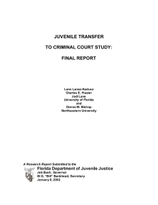 JUVENILE TRANSFER TO CRIMINAL COURT STUDY: FINAL REPORT