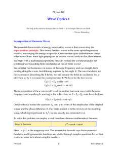Wave Optics 1 Physics 142