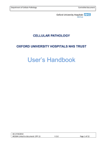 User’s Handbook  CELLULAR PATHOLOGY OXFORD UNIVERSITY HOSPITALS NHS TRUST