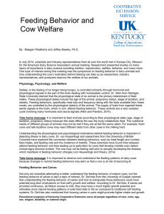 Feeding Behavior and Cow Welfare