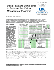 Using Peak and Summit Milk to Evaluate Your Dairy’s Management Programs