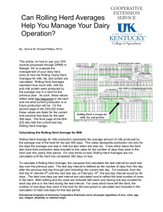 Can Rolling Herd Averages Help You Manage Your Dairy Operation?