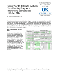 Using Your DHI Data to Evaluate Your Feeding Program – Interpreting Standardized