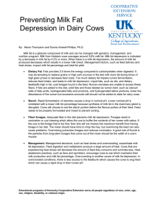 Preventing Milk Fat Depression in Dairy Cows