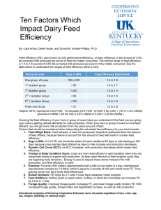 Ten Factors Which Impact Dairy Feed Efficiency
