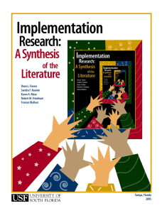 Implementation Research: A Synthesis Literature