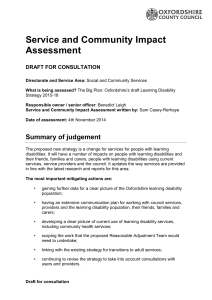 Service and Community Impact Assessment DRAFT FOR CONSULTATION