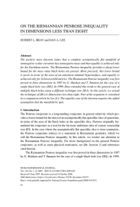 ON THE RIEMANNIAN PENROSE INEQUALITY IN DIMENSIONS LESS THAN EIGHT