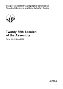 Twenty-fifth Session of the Assembly Intergovernmental Oceanographic Commission UNESCO