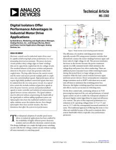 Technical Article Digital Isolators Offer Performance Advantages in Industrial Motor Drive