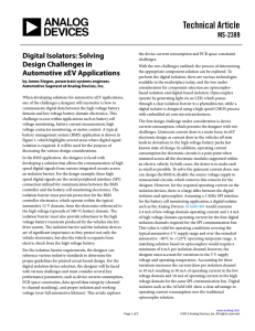 Technical Article Digital Isolators: Solving Design Challenges in MS-2389
