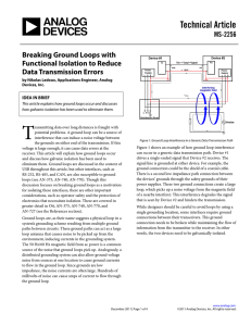 Technical Article Breaking Ground Loops with Functional Isolation to Reduce Data Transmission Errors