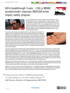 g ADI’s breakthrough 3-axis, accelerometer improves INDYCAR driver impact safety program