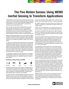 The Five Motion Senses: Using MEMS Inertial Sensing to Transform Applications