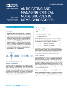 ANTICIPATING AND MANAGING CRITICAL NOISE SOURCES IN MEMS GYROSCOPES