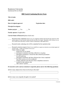 Kutztown University IRB Yearly/Continuing Review Form