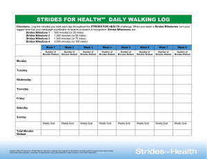 STRIDES FOR HEALTH DAILY WALKING LOG