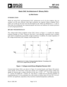 MT-015 TUTORIAL  Basic DAC Architectures II: Binary DACs