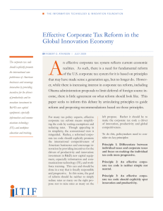 A Effective Corporate Tax Reform in the Global Innovation Economy