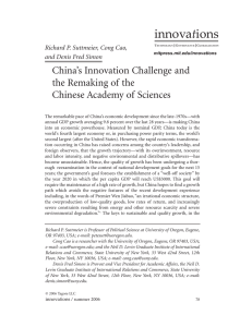 t China’s Innovation Challenge and the Remaking of the Chinese Academy of Sciences