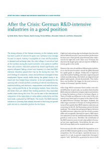 After the Crisis: German R&amp;D-intensive industries in a good position