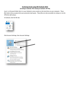 Archiving Email using MS Outlook 2013