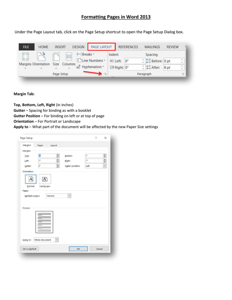 start page numbering later in word 2013