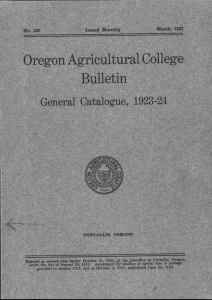 Oregon Agricultural Bulletin College General Catalogue, 1923-24