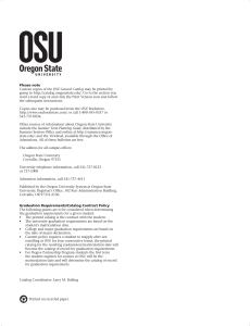 Please note OSU General Catalog