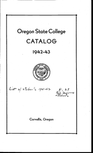 CATALOG Oregon State College L,t- 1942-43