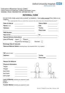 REFERRAL FORM Oxfordshire Wheelchair Service (OWS)
