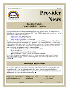 Provider News Provider Update Concerning E-Fax Services