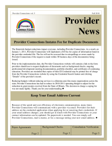 Provider News Provider Connections Instates Fee for Duplicate Documents