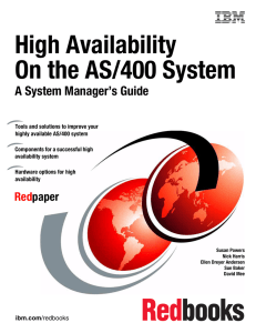 High Availability On the AS/400 System A System Manager’s Guide Front cover