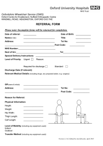 REFERRAL FORM Please note: Incomplete forms will be returned for completion.