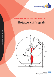 Rotator cuff repair INFORMATION FOR YOU AFTER YOUR OPERATION AIR TOR CUFF REP