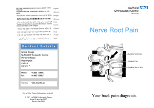 Nerve Root Pain